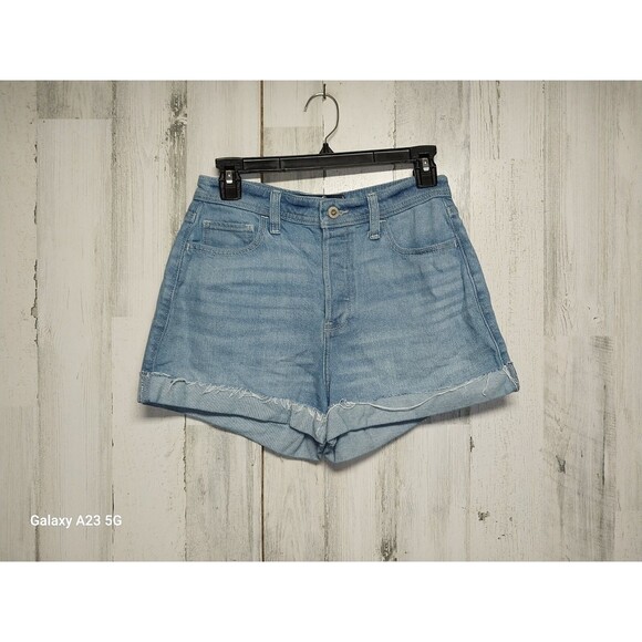 Hollister Ultra High-rise Mom Jean Shorts 3" Size 5 Destroyed Denim - Picture 1 of 6
